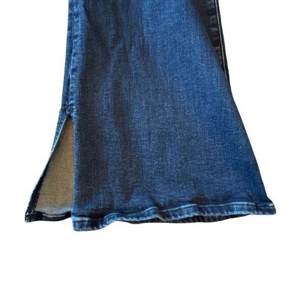 Good American Zip Fly High Rise Split Hem Flared Denim Jeans Blue Size 12/31 - Picture 5 of 8